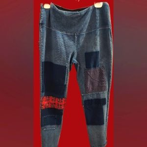 The Pyramid Collection Patchwork Jeggings! EUC ! Size Large! Retail $59